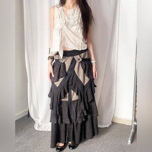 Unique bohemian Tontem Layered Ruffle Skirt